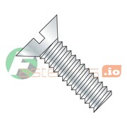 NEWPORT FASTENERS #10-24 x 3 in Slotted Flat Machine Screw, Zinc Plated Steel, 800 PK 385283